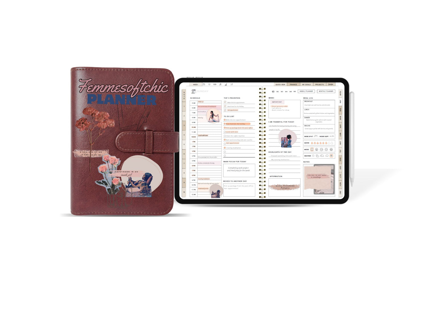 FemmeSoft Chic Undated Planner - Serenesyncplanner